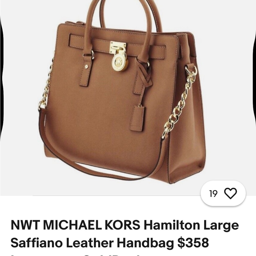 MICHAEL KORS Hamilton Brown Pebbled Leather Large - Picture 10 of 11